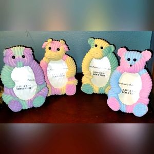 4 Vintage Ceramic Animal Picture Frames From The Old Country Gift Collection